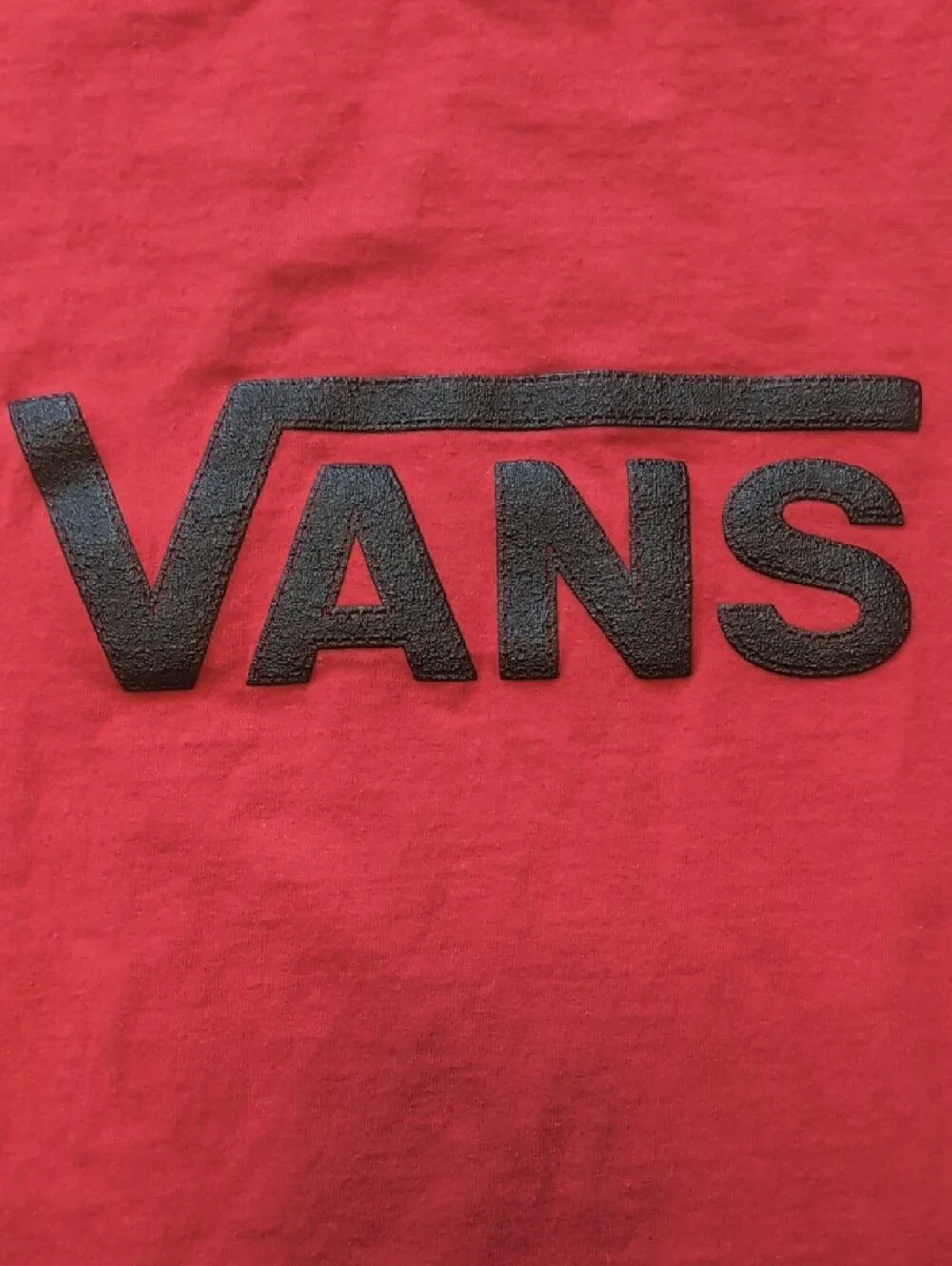 Vans Red Short Sleeve Tee with Black Logo